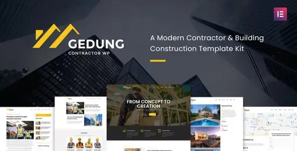 Gedung- Contractor & Building Construction Elementor Template Kit